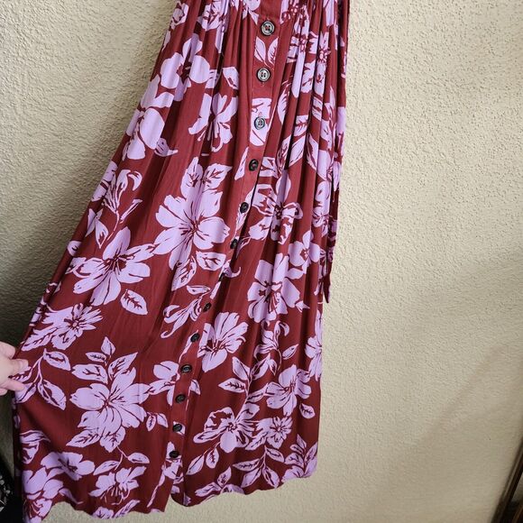 Free People The Perfect Sundress in Watermelon Combo Floral Maxi Red NWT SIZE M - Picture 4 of 13